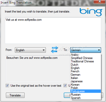 Bing Translator screenshot 2