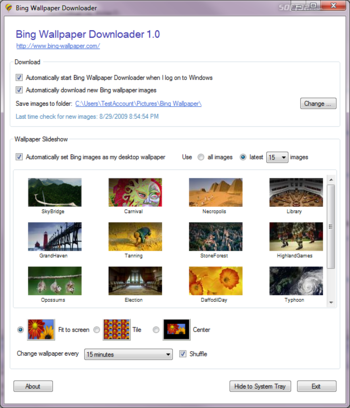 Bing Wallpaper Downloader screenshot
