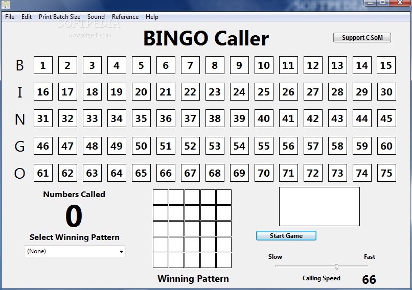 Bingo Call Sheet Printable