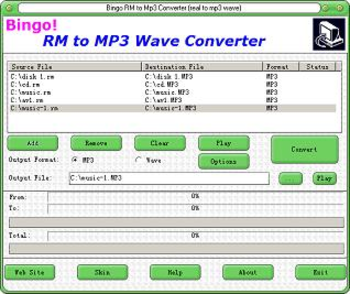 Bingo! RM to MP3 Wave Converter screenshot