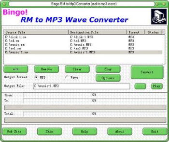 Bingo! RM to MP3 Wave Converter screenshot 2