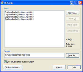 BinJoin screenshot
