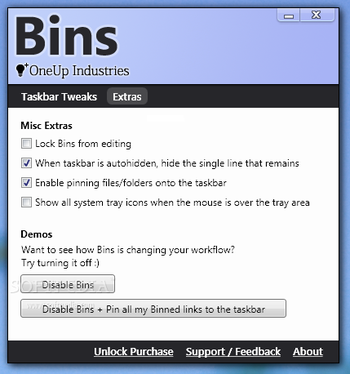 Bins screenshot 2