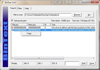BinText screenshot