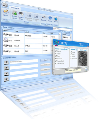 bio-iVault Biometric Encrypted Virtual Drive screenshot