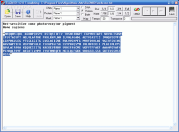 Bio2MIDI screenshot