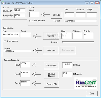 BioCert Authenticator Toolkit screenshot