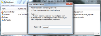 BioKeyLogon screenshot 2