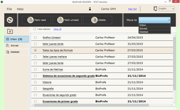 BioProfe Reader screenshot