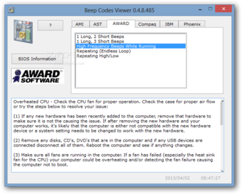 BIOS Beep Codes Viewer screenshot 3