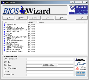 BIOS Wizard screenshot