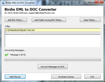 Birdie EML to DOC Converter screenshot