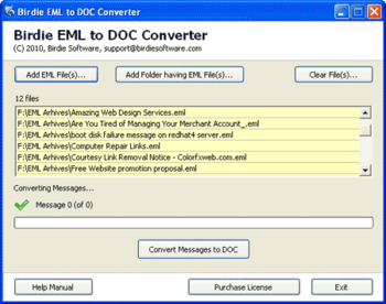 Birdie EML to DOC Converter screenshot 2