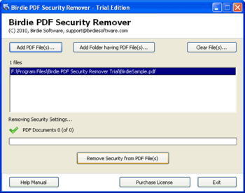 Birdie PDF Security Remover screenshot