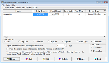 Birthday and Event Reminder screenshot