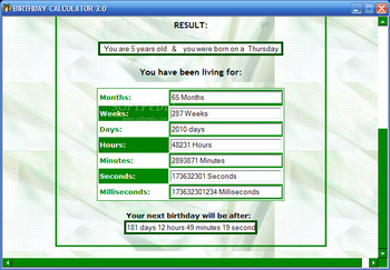 Birthday Calculator screenshot 2