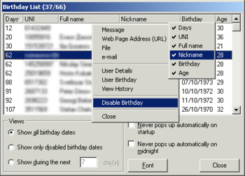 Birthday List screenshot
