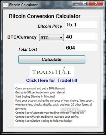 Bitcoin Calculator screenshot