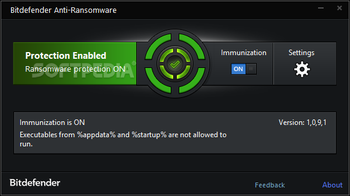 Bitdefender Anti-Ransomware screenshot