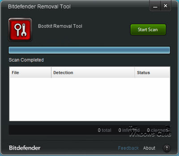 Bitdefender Rootkit Remover  screenshot 2