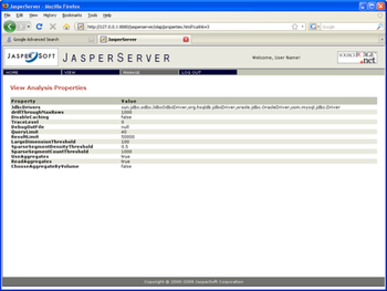 BitNami JasperReports screenshot
