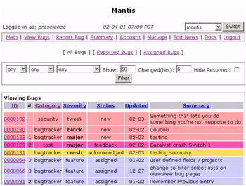 BitNami Mantis Stack screenshot