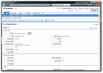 BitNami SugarCRM screenshot 2