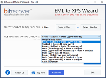 BitRecover EML to XPS Wizard screenshot 2