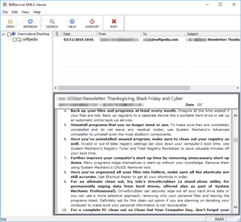 BitRecover EMLX Viewer screenshot