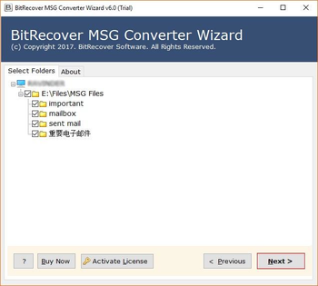 BitRecover MSG Converter Wizard screenshot