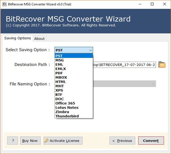 BitRecover MSG Converter Wizard screenshot 2