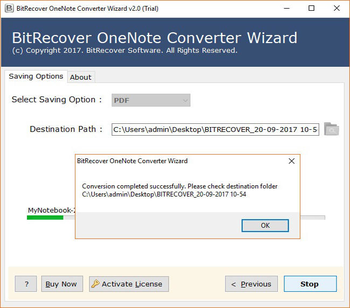 BitRecover OneNote Converter Wizard screenshot