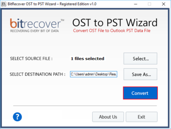 BitRecover OST to PST Wizard screenshot