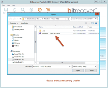 BitRecover Parallels HDD Recovery Wizard screenshot