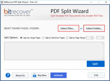 BitRecover PDF Split Wizard screenshot