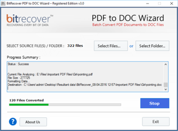 BitRecover PDF to DOC Wizard screenshot