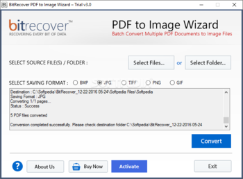 BitRecover PDF to Image Wizard screenshot