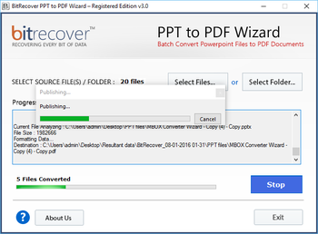 BitRecover PPT to PDF Wizard screenshot