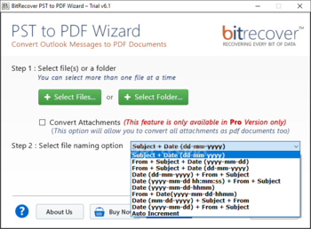 BitRecover PST to PDF Wizard screenshot 2
