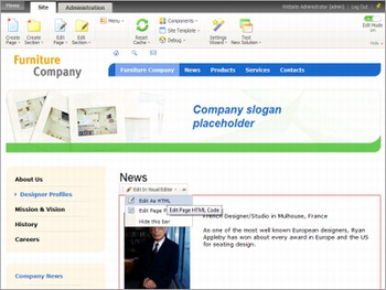 Bitrix ASP.NET CMS Forge screenshot