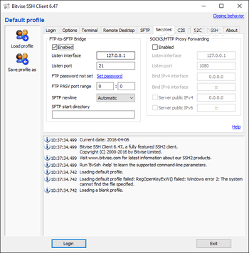 Bitvise SSH Client screenshot 6