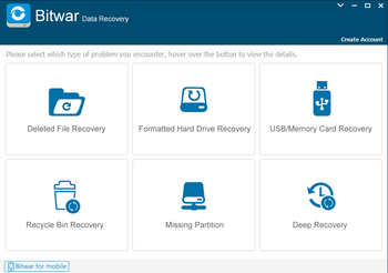 Bitwar data recovery screenshot