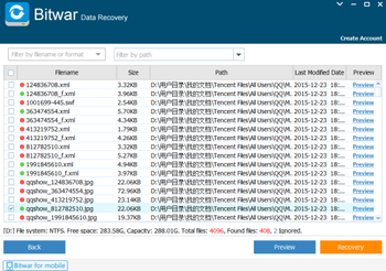 Bitwar Data Recovery screenshot
