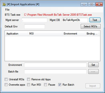 BizTalk Application Batch Exporter and Importer screenshot