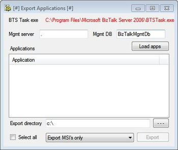 BizTalk Application Batch Exporter and Importer screenshot 2