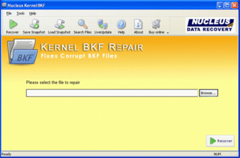 BKF Recovery Tool screenshot