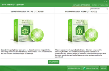 Black Bird Image Optimizer screenshot