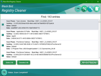 Black Bird Registry Cleaner screenshot