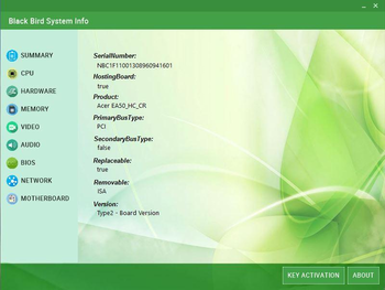 Black Bird System Info screenshot 2