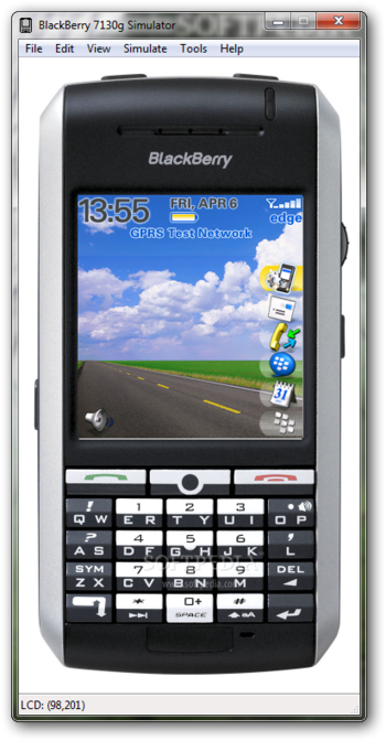 BlackBerry 7130g Simulator screenshot